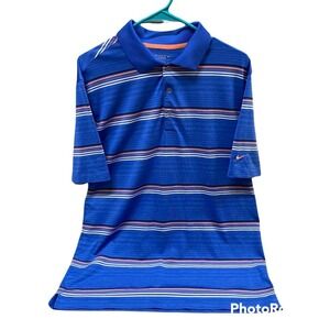 Nike Golf striped polo size medium‎ blue stripe